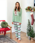 PatPat Family Matching Christmas Pajamas Reindeer Print Light Green