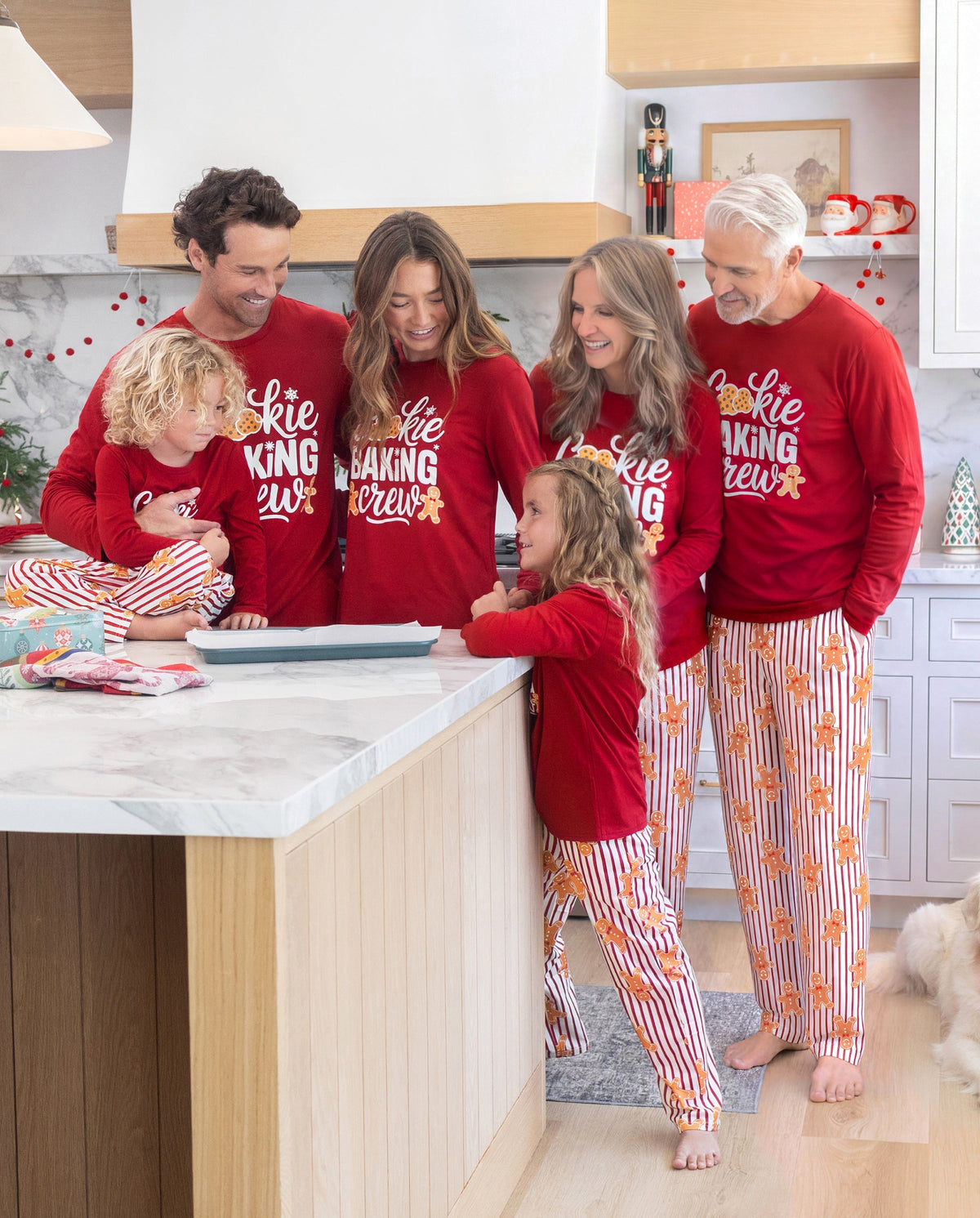 PatPat Family Matching Christmas Pajamas Gingerbread Print Red