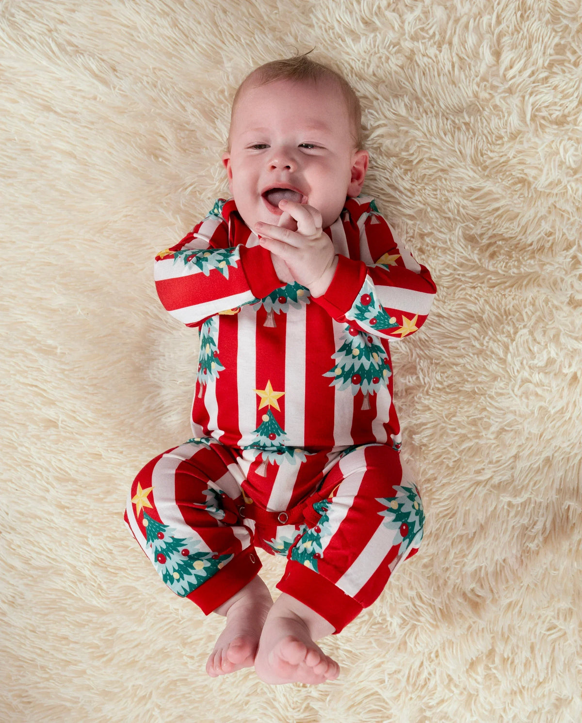 PatPat Matching Family Christmas Pajamas Christmas Tree Print Red