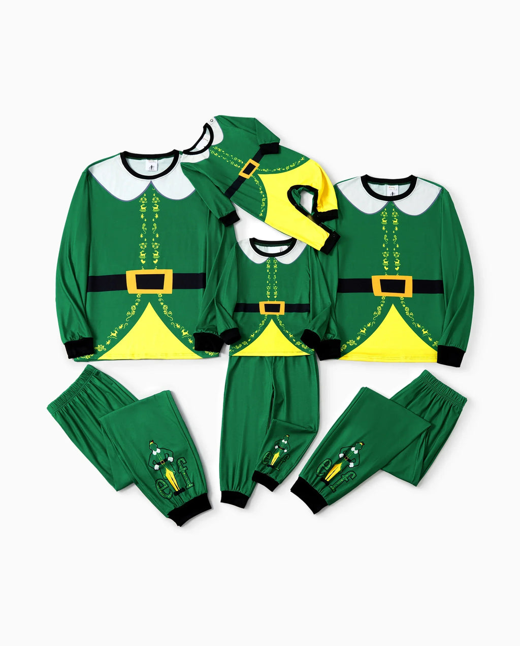 PatPat Elf Family Matching Christmas Pajamas Costume Green