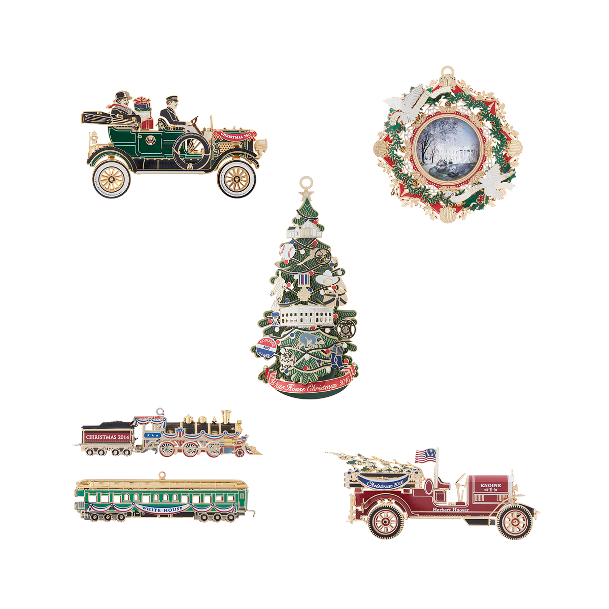 White House Christmas Ornament Set: 2012-2016
