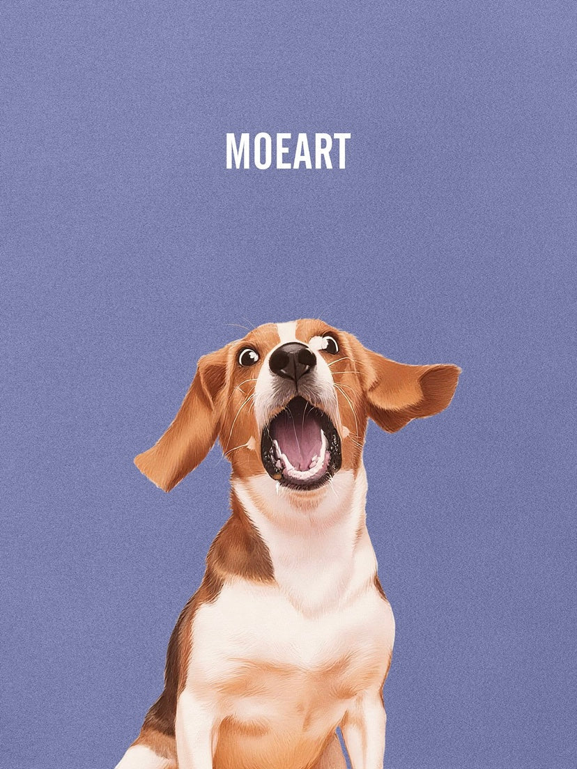 Premium Textured Custom Pet Portrait with Name(One Pet)