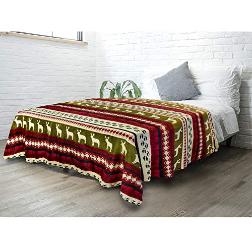 Pavilia Soft, Plush, Warm Winter Cabin Throw - Twin 60x80, Red Christmas Holiday Fleece Blanket - color: Christmas Red, size: 60 x 80 Inches - Twin