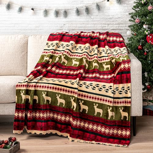 Pavilia Soft, Plush, Warm Winter Cabin Throw - Twin 60x80, Red Christmas Holiday Fleece Blanket - color: Christmas Red, size: 60 x 80 Inches - Twin