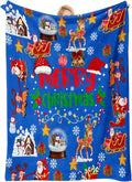 COMFAR Blue Cute Christmas Blankets and Throws for Adults/Women/Boys/Kids, Holiday Fleece Throw Blanket for Couch/Sofa, Holiday Decor, Christmas Decorations/Gifts 40"x 60"