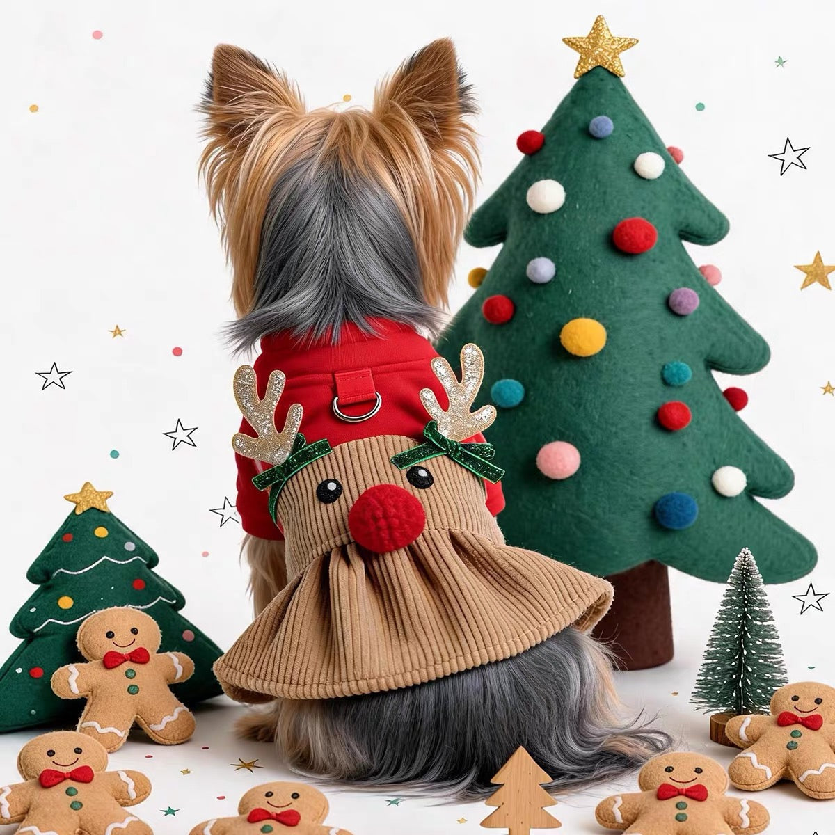 Christmas Elk Shape Dog Cat Dress Harness
