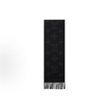Black Dotted Monogram Reversible Fringed Winter Scarf