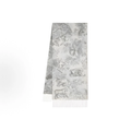 Light Grey Silver Jungle Animal Art Print Reversible Fringed Winter Scarf