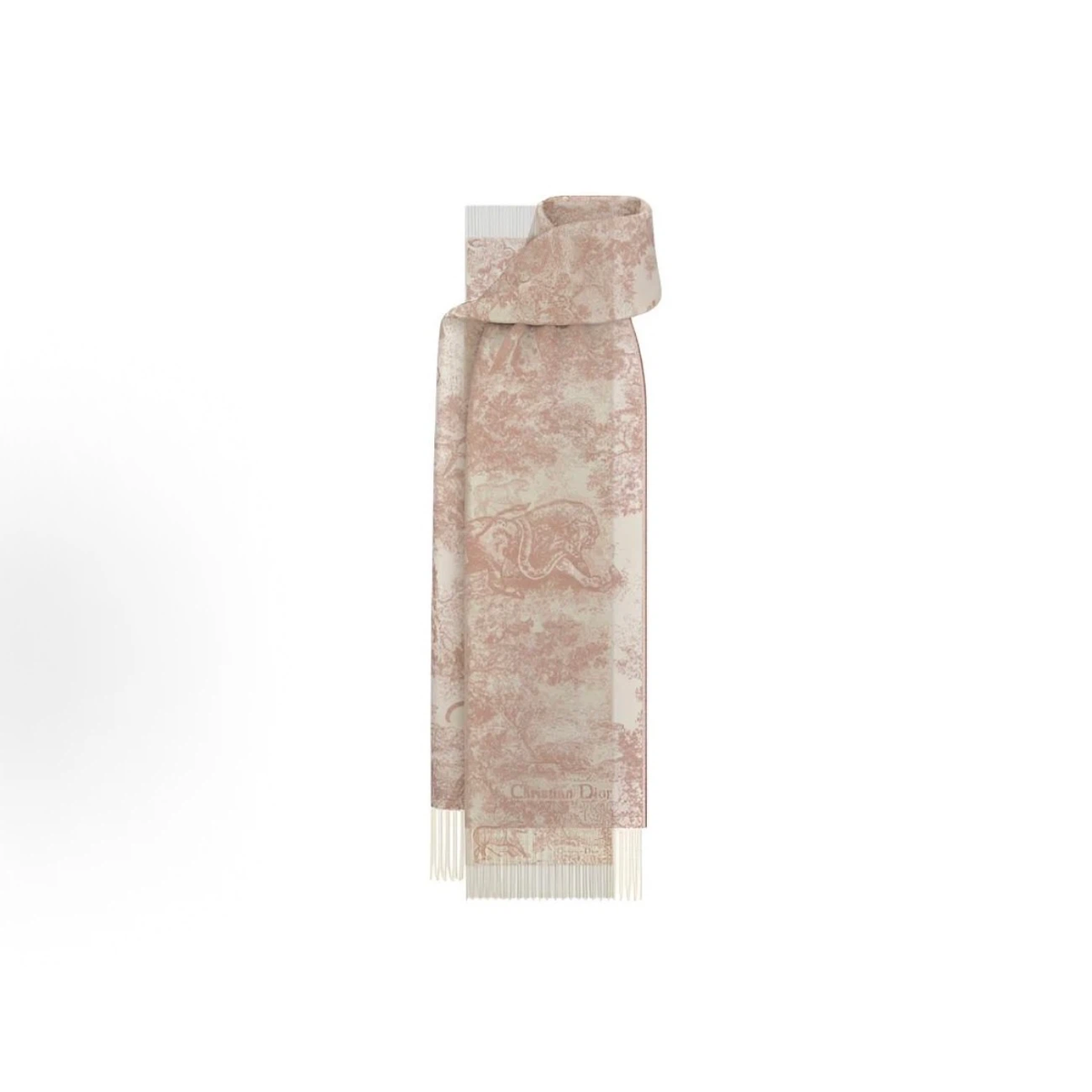Dusty Pink Jungle Animal Art Print Reversible Fringed Winter Scarf