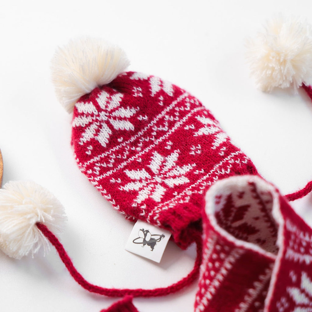 Christmas Dog Cat Scarf Hat Socks 3pcs Set